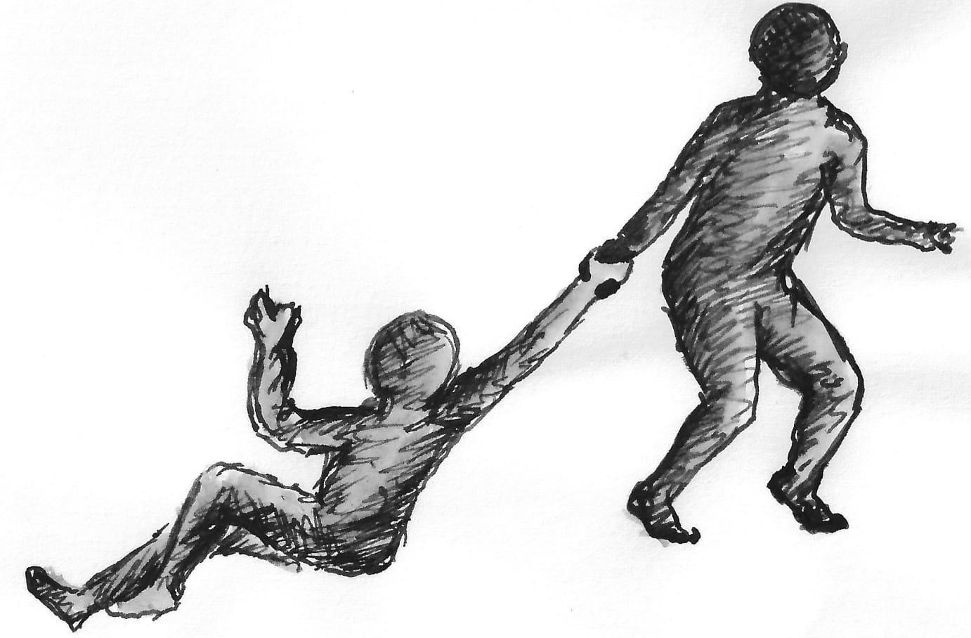 Person being dragged