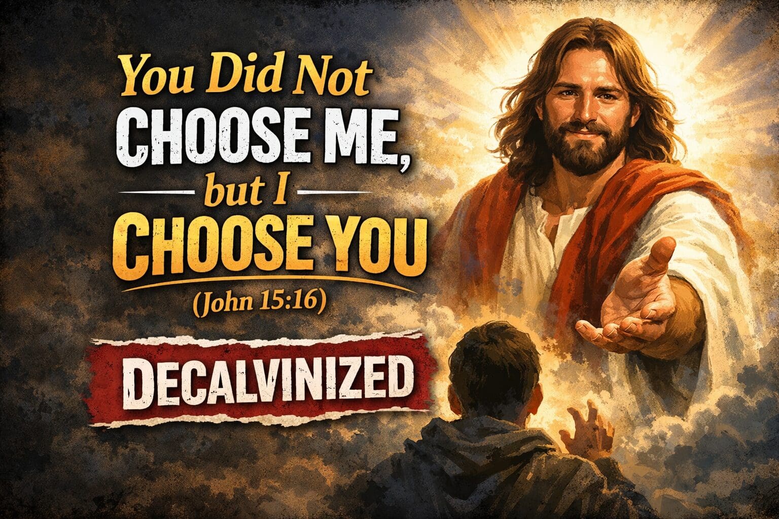 Depiction of Jesus holding out his hand to a child